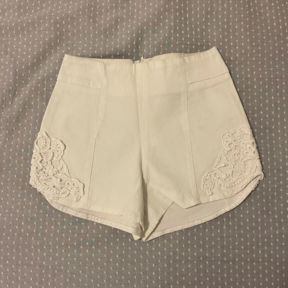 White high waisted dress shorts